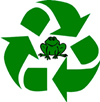 recycled logo with frog